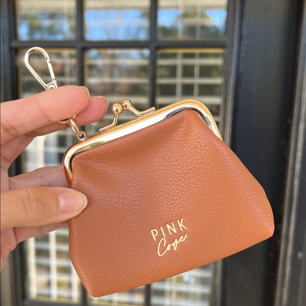 Pink Clove Brown Coin Pouch